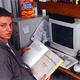 Steve Wenger with the psychology textbook he used to diagnose roommate Chad Doane.